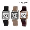 TANDY 탠디 모던 스퀘어 여성용 가죽 손목시계 T-1903 (블랙/카키베이지/로즈골드)