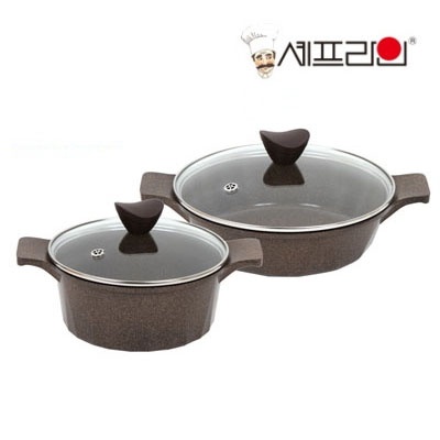 셰프라인 리빙앤쿡 화강암냄비 2종 (20양수+24전골)