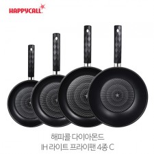 해피콜 다이아몬드 IH 라이트 프라이팬 4종C(IH 프라이팬 20cm, 24cm, 28cm, IH 궁중팬 28cm)