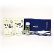 [명세]솔트빌 실속세트1 (갯솔트(오리지널입자)400g+갯솔트(고운입자)400g+원통소금용기)