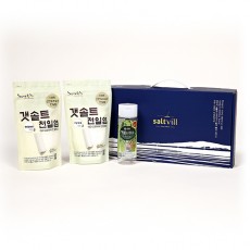 [명세]솔트빌 실속세트1 (갯솔트(오리지널입자)400g+갯솔트(고운입자)400g+원통소금용기)