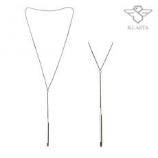 케이제이아스타 블랙 테슬 롱목걸이 KJN09260