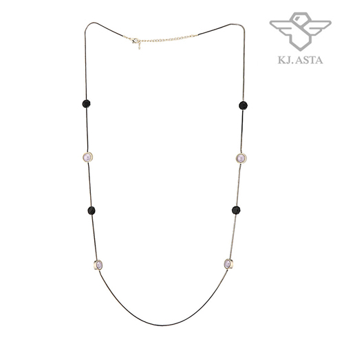케이제이아스타 블랙 진주 롱목걸이 KJN09261