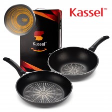 [Kassel ] 카셀 단조형 티타늄 후라이팬 2종B세트[후28cm+궁26cm]