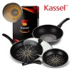 [Kassel ] 카셀 단조형 티타늄 후라이팬 4종세트[후20cm +후28cm+궁26cm+유리뚜껑 28CM]