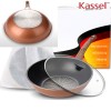 [Kassel ] 카셀  티타늄코팅  실리콘 손잡이 인덕션(IH) 궁중팬 28cm +유리뚜껑