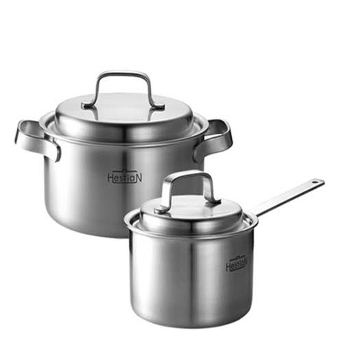 헤스티앙 통삼중 스텐인레스 냄비 2종세트 COWS4P13PLSS (16cm편수, 20cm양수)