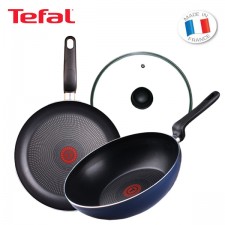 [테팔] 쿡이지 블랙 프라이팬 28cm+파워블루 멀티팬 28cm+유리뚜껑 28cm TFC-CE8PBWG