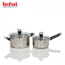 [테팔] 스텐 에모티온 냄비 2종 세트 편수냄비16cm, 양수냄비 20cm TFC-EMS6P0