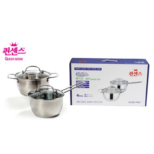 세신퀸센스 화이트 냄비 4P세트 (16편수/18양수)