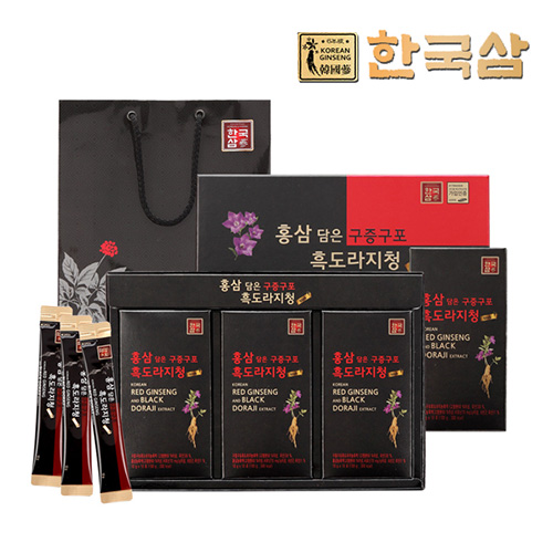 한국삼 홍삼담은 흑도라지청 10ml*30포*1박스