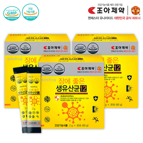 조아제약 장에 좋은 생유산균12  2g*30포*3박스