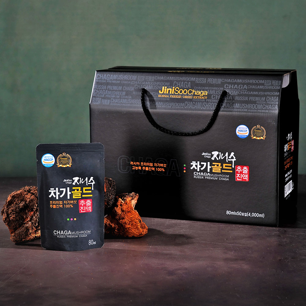 지니수 차가골드 차가버섯 고농축 추출진액 50포 4,000ml (80mlx50포)