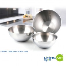 [리빙아트] 프리미엄믹싱볼3종 (대28cm,중24cm,소20cm), lhs-3803s