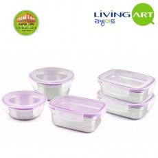[리빙아트] 스텐레스 신선락 5종(10P), lhs-077010(se)loc