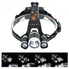 3구 3000루멘 충전식 LED 헤드랜턴 등산 낚시 랜턴 T6