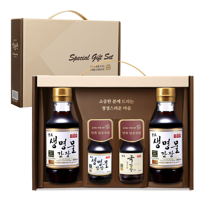[신앙촌] L 2호 / 생명물간장360mL×2,양조 생명물간장 120mL×1,깔끔한국간장120mL×1