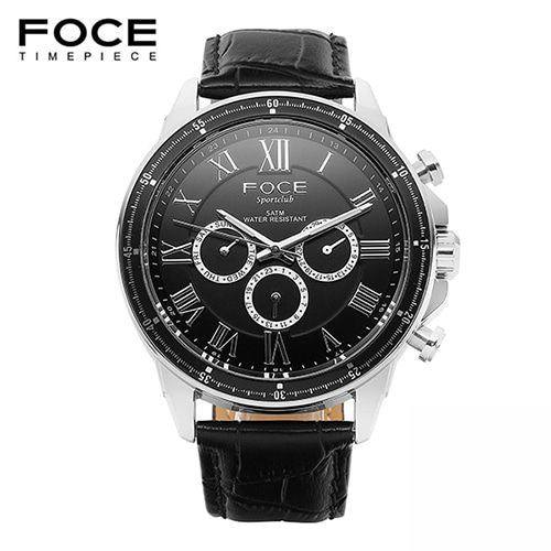 [FOCE]남성 가죽 손목시계 FM5208BK