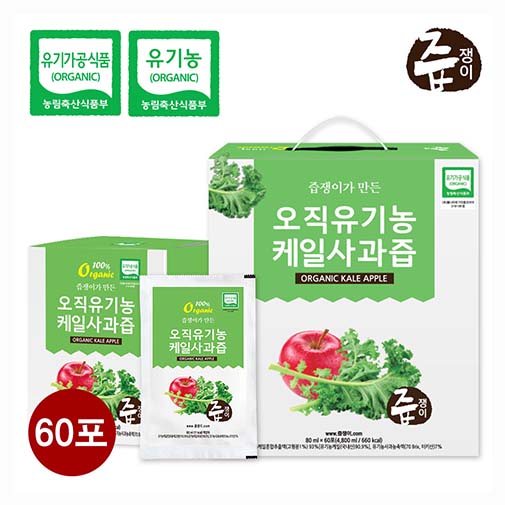 즙쟁이 오직유기농 케일사과즙 80ml*60포