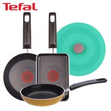 [테팔] 미니블리니스 에그팬 12cm+미니팬 18cm+사각 에그팬 12*18cm+실리콘 멀티뚜껑 22cm TFC-EP1218S18SMC22