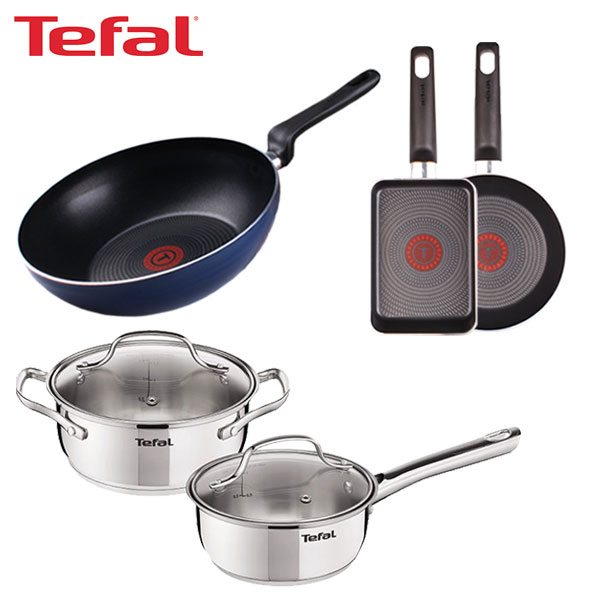 [테팔] 스텐 냄비 스페셜 2종세트+파워 블루 멀티팬 28cm+미니팬 18cm+사각 에그팬 12*18cm TFC-LES6P8PBWEP18S18