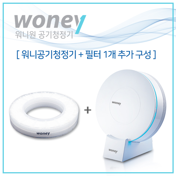 워니 공기청정기+전용필터1 (3~4평형) / 화이트