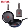 [테팔] 쿡이지 프라이팬 28cm+파워 블루 멀티팬 28cm+사각 에그팬 12*18cm TFC-CE8PBWEPS18