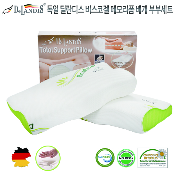딜란디스 비스코젤 메모리 대형 베개 부부세트 HA-808D(비스코젤 2개, 속커버, 겉커버)