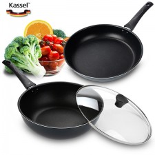 카셀 네츄럴 베이직 [3종 B 세트-후라이팬 28CM+궁중팬 28CM + 유리뚜껑]