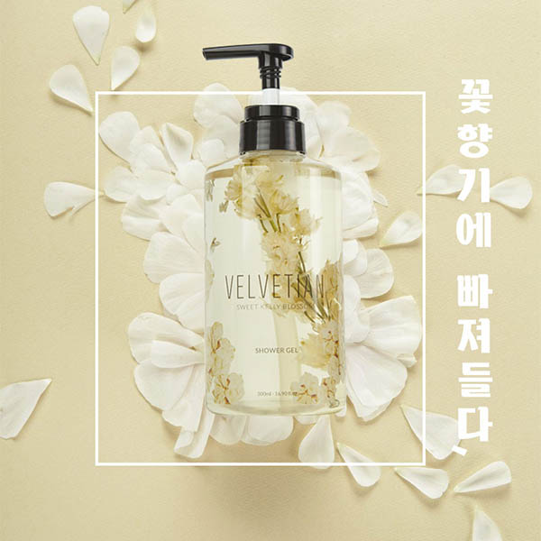 벨비티앙 생화가 그대로 담긴 스위트켈리 블라썸 샤워젤 500ml / 약산성샤워젤 / 촉촉한 샤워젤