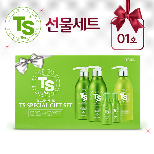 [TS샴푸] 프리미엄 TS 샴푸 선물세트 1호(프리미엄 TS 샴푸 500g×2개+100g×2개+프리미엄 TS 트리트먼트 500ml)