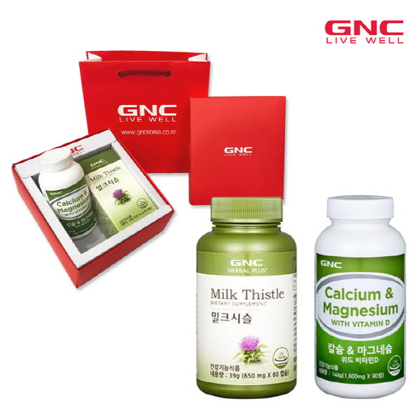 [GNC] 밀크시슬(60정)+칼슘앤마그네슘 위드 비타민D(90정)