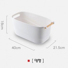 우드 손잡이 장난감 소품 정리 바구니 대형