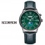 스콜피온 남성 가죽 손목시계 SP3320L-GN