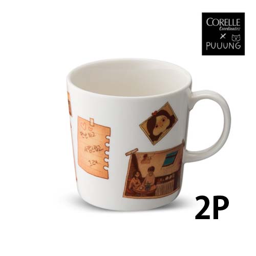 코렐코디네이츠 퍼엉 포토 머그 400ml 2p