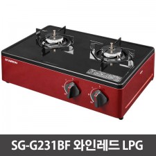 스타리온 2구 프리스탠딩 가스레인지 SG-G231BF 와인레드 LPG / LG전자 1년 무상서비스