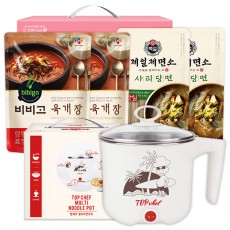 탑셰프 멀티라면포트 비비고육개장2P 당면2P(5종)