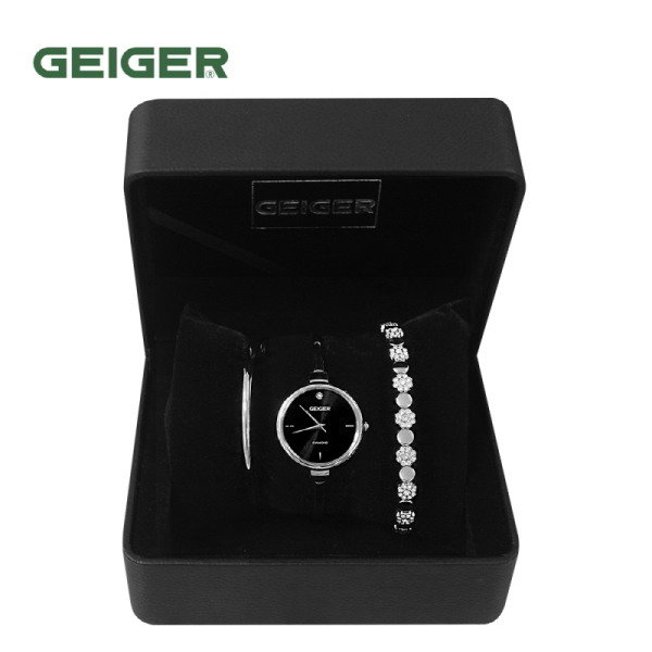 [GEIGER] SET 가이거 여성 메탈 시계  GE61122_BK