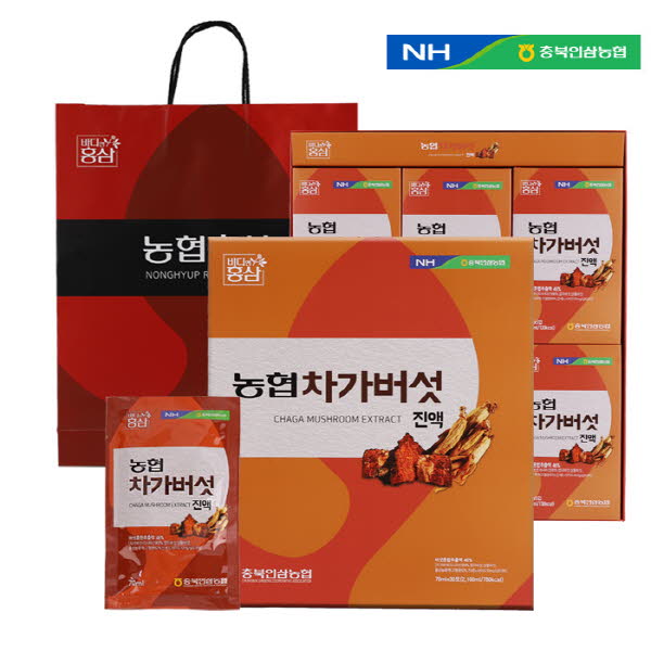 농협 차가버섯진액 (70ml X 30포) / 고급쇼핑백포함