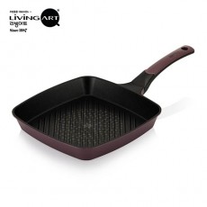 [리빙아트] 다이아몬드 코팅 사각 후라이팬 28cm