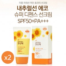 더페이샵 내추럴선 에코 슈퍼 디펜스 선크림 2개
