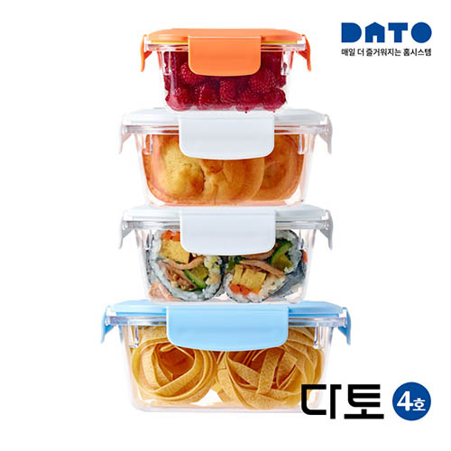 다토 밀폐용기 4호(380ml*1개,600ml*2개,800ml*1개)