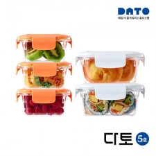 다토 밀폐용기 5호(380ml*3개,600ml*2개)