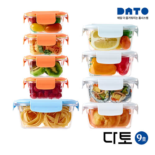 다토 밀폐용기 9호(380ml*4개,600ml*4개,800ml*1개)