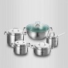 헤스티앙 스텐 IH통삼중(3PLY) 냄비 5종(11P)  COWS11P3PLSS