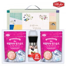 탑셰프 양념그라인더 핑크솔트300리필2P(3종)트레이