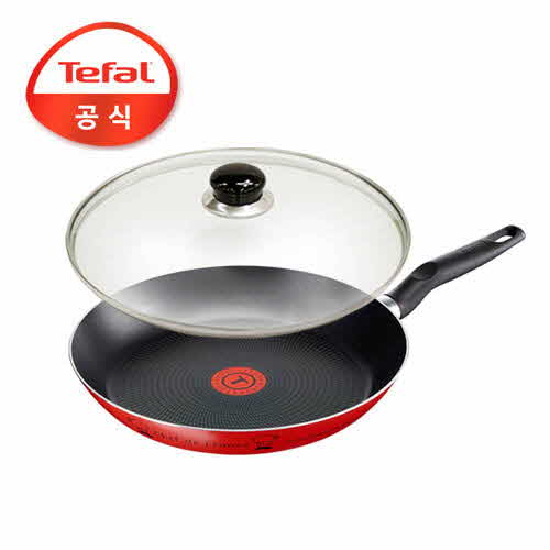 테팔 열센서 셰프드프랑스 프라이팬 28cm+유리뚜껑 28cm