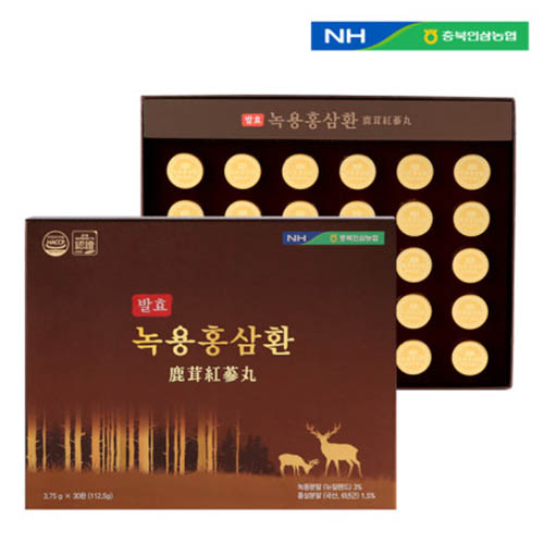 충북인삼농협 발효 녹용홍삼환 3.75g x 30환