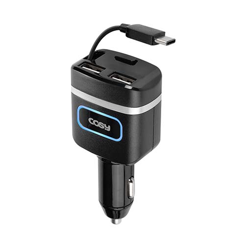 루피 QC3.0 USB2포트 차량용충전기(타입C,자동감김) CGR2006AT