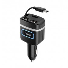 루피 QC3.0 USB2포트 차량용충전기(타입C,자동감김) CGR2006AT